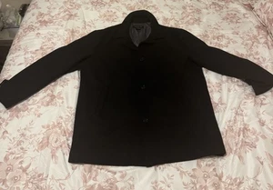 London Fog Men’s Black Wool Blend Pea Coat Size XL  Button Overcoat Jacket - Picture 1 of 4