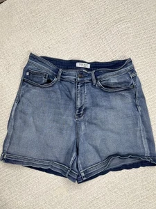 Judy Blue Shorts Damen 2XL blau Denim Stretch 5-Pocket Bündchen Saum JR15274MD - Bild 1 von 9