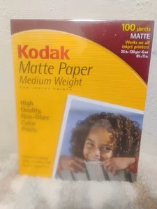 Kodak Matte Paper Medium Weight for Inkjet Printers 100 Sheets High Quality New - Picture 1 of 9