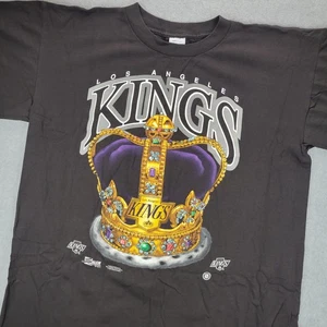 Vintage Salem Sportswear Men's XL 1992 Los Angeles Kings T-Shirt Crown Black USA - Picture 1 of 10