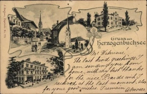 Litografia Herzogenbuchsee Canton Berna, chiesa, hotel, parte di strada - 10613937 - Foto 1 di 2