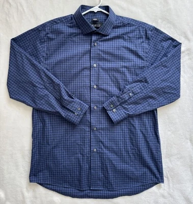 Camisa de vestir ajustada sin hierro Calvin Klein Infinite (17 32/33 XL, rayas azul marino) Foto 1 de 3