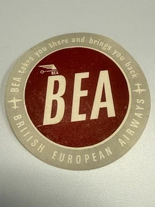 BEA B.E.A. British European Airways Old Vintage Airline Decal Luggage Label - Picture 1 of 5