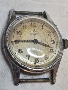 Alpha 17 Jewels Antimagnetic Incabloc Handwind Stainless Steel beautiful patina - Picture 1 of 4