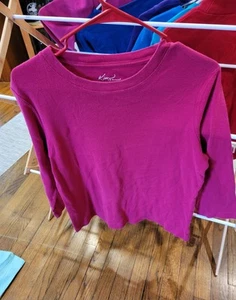 Women's Kim Rogers Pink Magenta Top Size M 3/4" Sleeves 100% Cotton - Picture 1 of 3