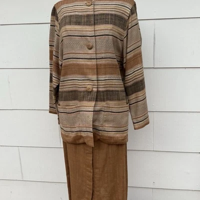 Blazer y falda lápiz a rayas separadas Christian Dior de colección traje talla 12 tweed Foto 1 de 4