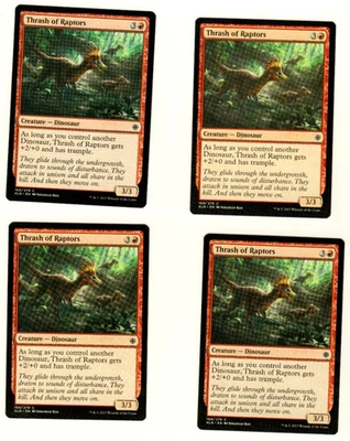 Set Of 4 Thrash Of Raptors Ixalan 168/279 Common Magic the Gathering MTG Card - Image 1 of 4