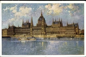 Künstler Ak Budapest Ungarn, Parlament, Salondampfer - 2993039 - Bild 1 von 2