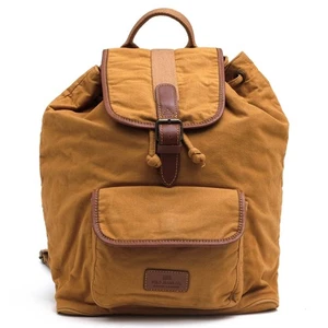 POLO RALPH LAUREN Rucksack Baumwolle Canvas Leder braun Kordelzug Außentasche - Bild 1 von 9
