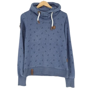 Naketano Hoodie Hooded Jumper Women Blue Cotton Ay8 Size M - Picture 1 of 9