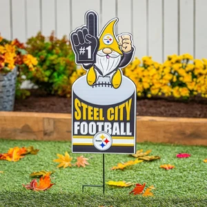 Letrero de metal gnomo de los Pittsburgh Steelers 10" L x 30" H - Imagen 1 de 6