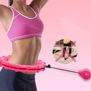 Adjustable Weighted Fitness Hoop for Waist & Ab Workout Detachable Massage Ring - Picture 1 of 7