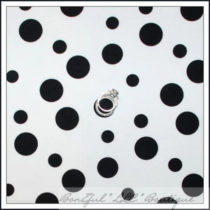 BonEful Fabric FQ Cotton Quilt B&W Black White POLKA DOT Dog 101 Dalmatian Print - Picture 1 of 10