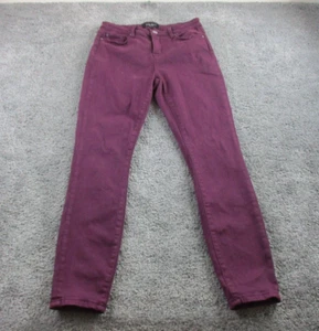 Jeanswest Jeans 10 Skinny L28 Mid Rise Stretch Purple Maroon - Picture 1 of 16
