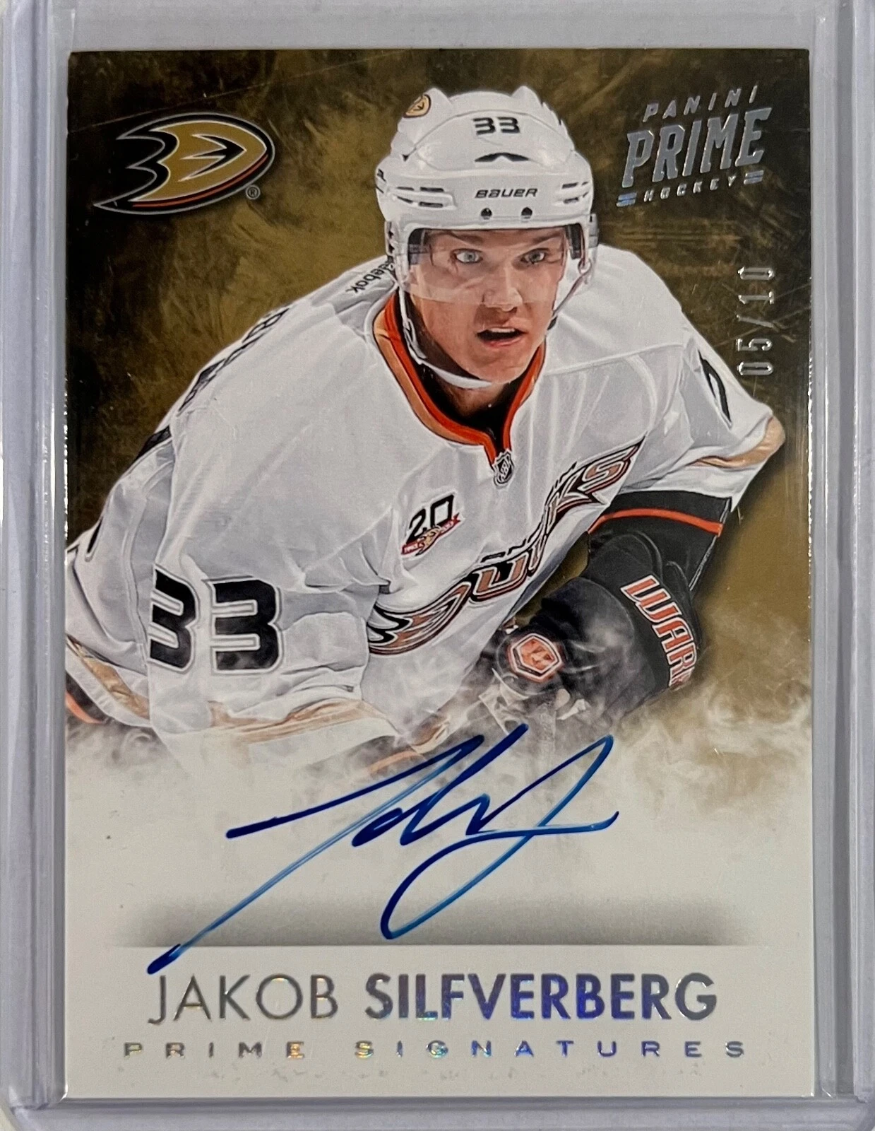 2013-14 Panini Prime Signatures #SJSI Jakob Silfverberg RC AUTO /10 SSP