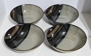 (4) Sango Avanti Black Bowls 7 1/2" Soup Cereal Pasta Salad 4721 - Set Of 4 - Picture 1 of 12