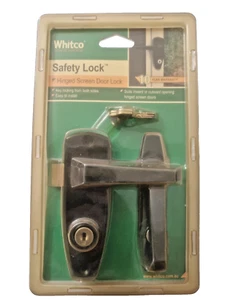 Whitco Tasman Black Hinged Screen Door Safety Lock Security Handle With Keys - Bild 1 von 2