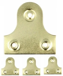 4 x GROSSE Bild Hängehalter | Messing Flach Wandspiegel Aufhänger Platte Befestigung - Bild 1 von 1