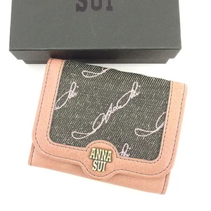 Anna Sui Wallet Purse Coin Purse Pink Black Woman Authentic Used T866 - Picture 1 of 6