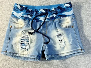 Bacci Women's Junior's Classic Stretch Jean Pockets Size 5 Blue/Black Camo NWOT - Picture 1 of 12