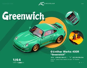 Aircooled 1:64 Resin Gunther Werks GW993 400R Green (In Stock) - Imagen 1 de 6