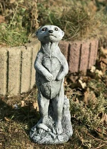 Steinfigur Erdmännchen stehend Gartenfigur Steinfiguren wetterfest Steinguss - Bild 1 von 5