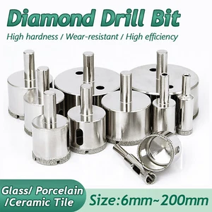 Diamond Drill Bit Glass Ceramic Tile Porcelain Hole Maker Saw Cutting 6-200mm - Picture 1 of 55