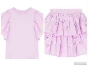 MOLO BRIGETTE FLUTTER TEE TOP RITZA RUFFLE SKIRT ALPINE GLOW EYELET SET 11- 12 - Picture 1 of 22