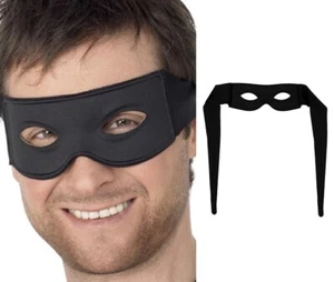 Adult Bandit Fancy Dress Eyemask Burglar Convict Tie Up Eye Mask by Smiffys - Picture 1 of 6