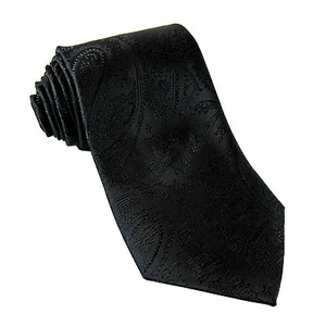 New polyester Men's Neck Tie only Paisley Black Wedding Prom Party any occasions - Picture 1 of 2