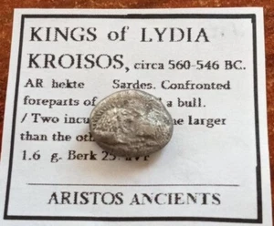 LYDIA, KING KROISOS 561-546 BC. AR Hekte Lion bull confronted - incuses - Picture 1 of 4