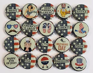 100 Bandiera Bottiglia Birra Decorazione Patriottica (Crimpata, Usata) 4 luglio - Foto 1 di 4