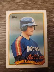 PERSÖNLICH SIGNIERT 1989 Topps Craig Biggio RC Karte #49 handsigniert - Bild 1 von 3