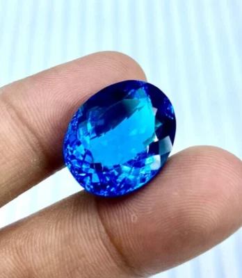 18.10 Crt Large Size London Blue Quartz Faceted Cut Gemstone For Making Jewelry - Image 1 of 4