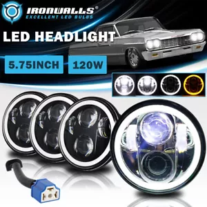 4X 5.75" 5-3/4" LED Headlights Hi-Lo DRL Angel Eyes Projector Lamp for Chevrolet - Foto 1 di 12