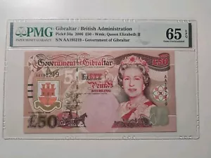 Gibraltar 50 Pounds 2006 Pick-34a UNC PMG 65 EPQ - Picture 1 of 3