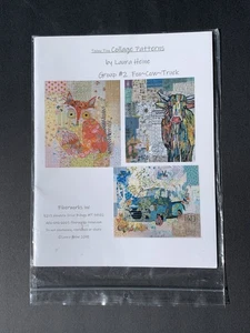 Teeny Tiny Collage Patterns by Laura Heinie Group#2 Fox-Cow-Truck - Picture 1 of 2