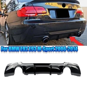 Glossy Black For 2007-2013 BMW E92 E93 335i 328i M Performance Rear Diffuser Lip - Picture 1 of 13