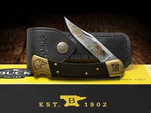 Coltello tascabile Buck 110 Wild Life Series Duck pieghevole cacciatore acciaio inox personalizzato - Foto 1 di 4
