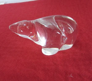 Estatuilla de oso polar de cristal Hadeland pisapapeles Glassverk arte noruego 3" - Imagen 1 de 4