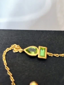 Audrey by Aurate 14K Gold Vermeil Peridot Bracelet Adjustable Chain Jewelry - Picture 1 of 16
