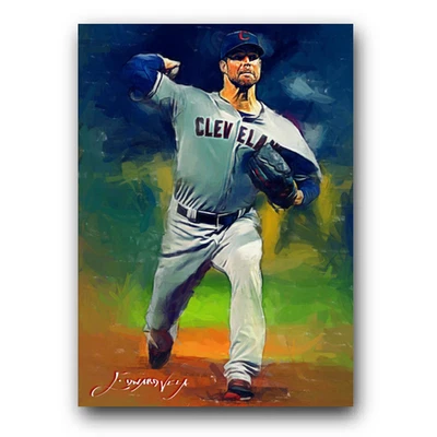 科里·克鲁伯 #3 艺术卡限量版 26/50 爱德华·维拉签名(克利夫兰印第安人) — 第 1/2 张图片