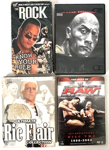 WWE DVD Lot Royal Rumble 2013 Ric Flair Best of War + Rock VHS WWF - Picture 1 of 9