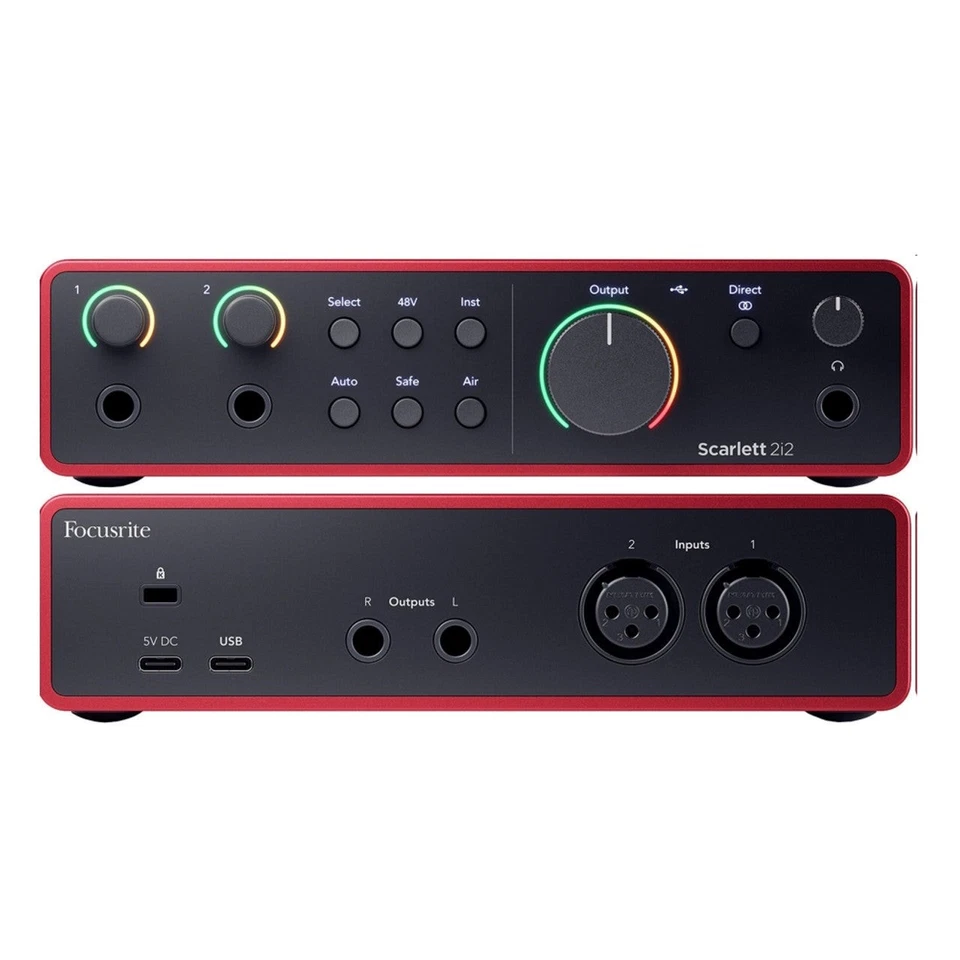 Focusrite Scarlett 2I2 4th Gen 2x2 USB Audio Interface With Single Microphone - Image 1 of 4