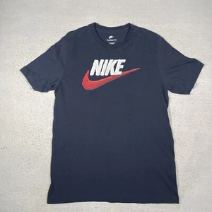 Nike T-Shirt Adult Size Medium Blue Short Sleeve Swoosh Logo Men's - Picture 1 of 8