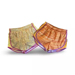 NIKE Dri-Fit Pantaloncini da Corsa Palestra Allenamento Arancione Giallo Rosa Taglia Large 2 PAIA - Foto 1 di 9