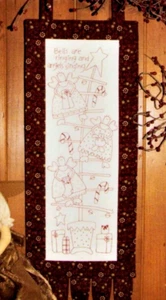Christmas Quilt Embroidery Tree Stars Candy canes Birdhouse Angels Vintage - Picture 1 of 3