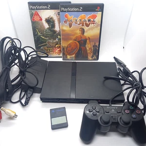 Sony PlayStation 2 PS PS2 Console Controller w/2 games Japan NTSC-J Tested jp - Picture 1 of 24