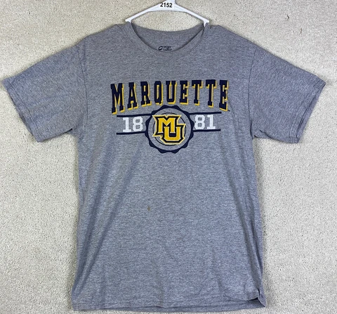 Marquette Golden Eagles Small T Shirt NCAA Size Small Gray Short Sleeve Shirt Cover