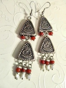 Joyería Afgana Tradicional Tribal Kuchi Boho Hecho a Mano Joyería Pendientes Colgantes - Imagen 1 de 5